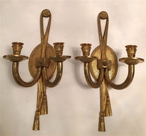 Vintage Heavy Brass Wall Candle Holders Sconces By PepperMintRhino