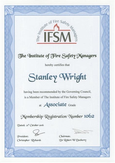 Ifsm Certificate Of Membership Pdf