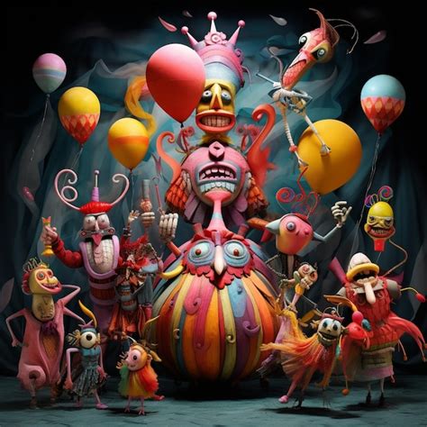 Premium AI Image | Giant Puppets Parade in Vibrant Festival