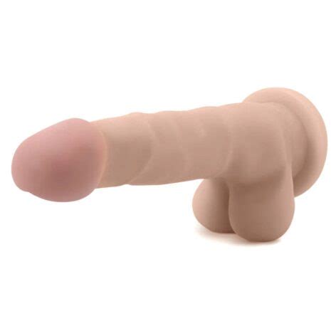 Sam Dildo 7in Au Naturel Sensa Feel W Balls Beige Blush Satisfaction