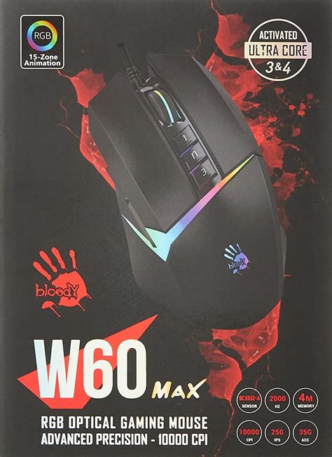 Bloody W60 Max Activated Gaming mouse with 10,000 CPI USB Activated ...