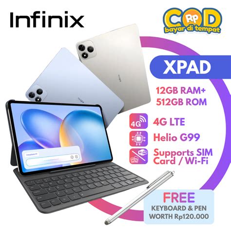 Jual Infinix XPAD Tablet 4G LTE SIM + WiFi 12GB RAM + 512GB ROM ...