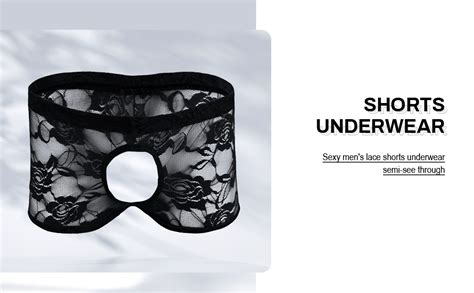 Iiniim Men Sheer Lace Boxer Shorts Open Front Back Underwear Lingerie Amazon Co Uk Fashion