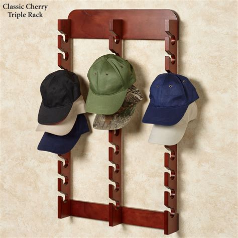 Wood Cap Display Wall Rack Holds Up To Hats