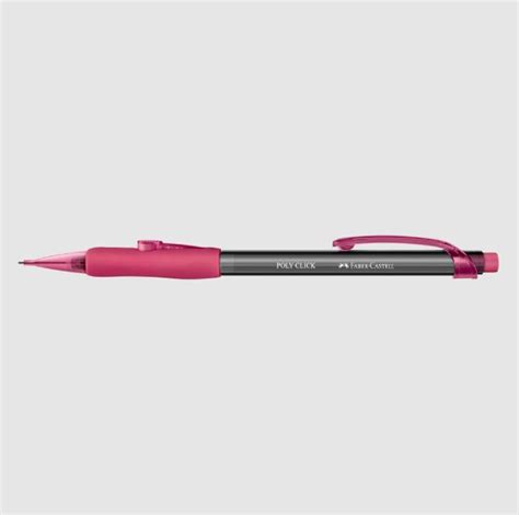 Lapiseira Poly Click Mm Rosa Faber Castell Papelaria Kuro Neko