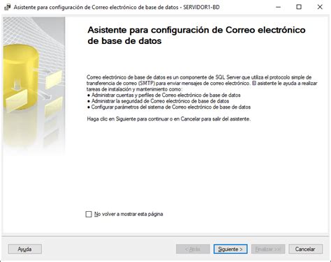 Configurar Correo electrónico de base de datos en SQL Server