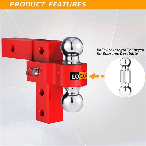 Buy LOCAME Adjustable Trailer Hitch, Fits 2-Inch Receiver Only, 6-Inch