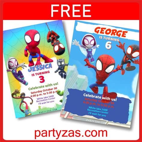 FREE Spidey And His Amazing Friends Whatsapp Invitations Invitaciones