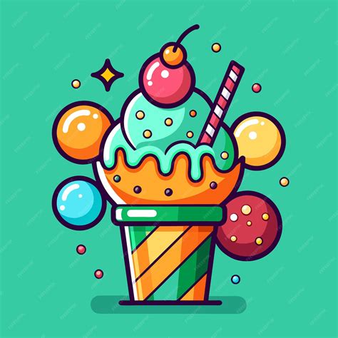 Ilustración Vectorial De Helados Vector Premium