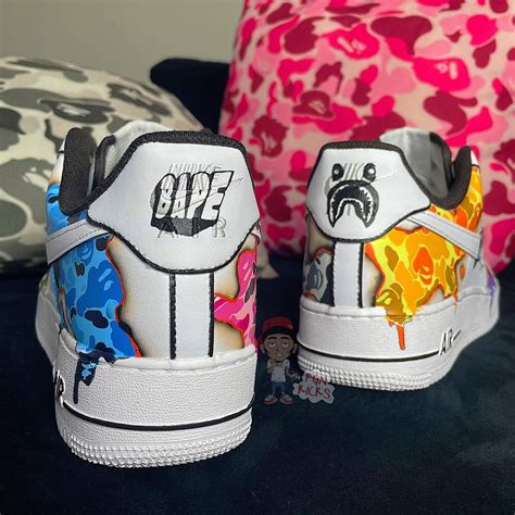 Burning Bape Air Force Custom Daniel Customs