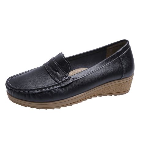 Women's Wide Fit Leather Loafers 111 27.99