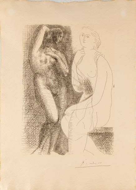 Pablo Picasso Naked Woman In Front Of A Statue Mutualart