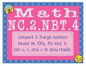 North Carolina Math Nc Nbt Nd Grade Task Cards Greater Than Less