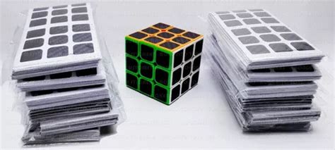 100 Sticker Fibra D Carbono Cubo Rubik 3x3 6 Texturas Dif Meses Sin