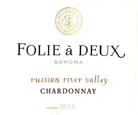 NV Folie à Deux Chardonnay Russian River Valley USA California