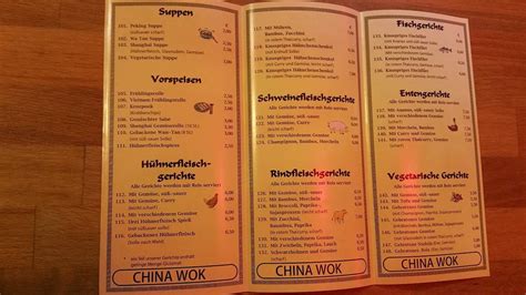 Speisekarte von China Wok restaurant Rüsselsheim am Main