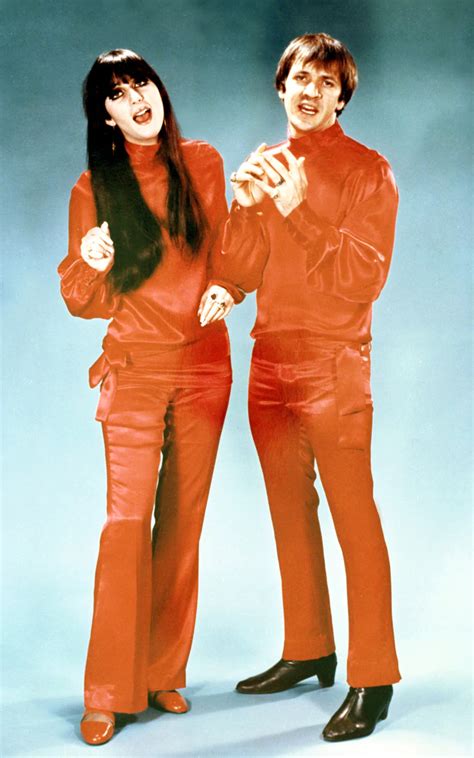 Sonny And Cher In Orange Outifts 1960s Fashion Flashback Cher