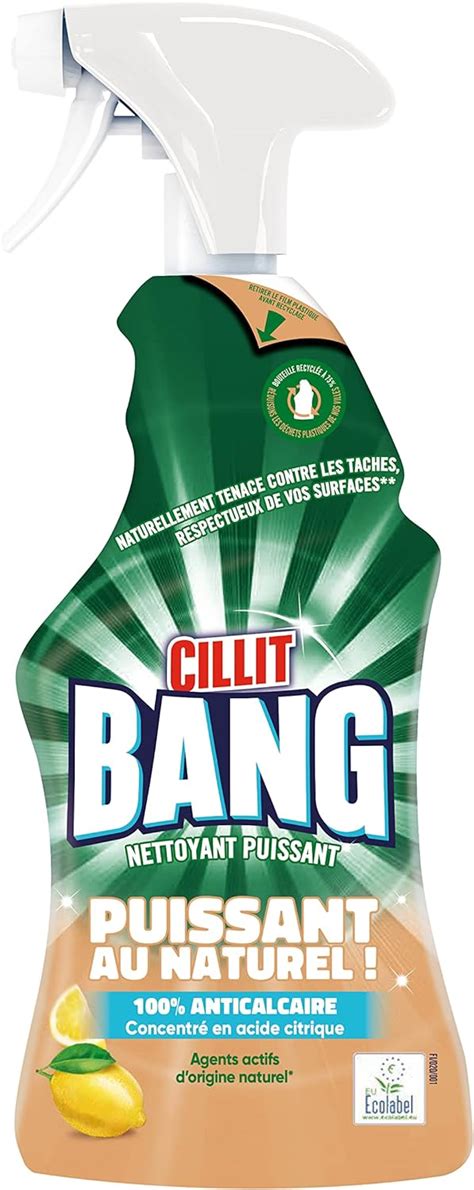 Cillit Bang Spray Ecolabel Anticalcaire Nettoyant Puissant Au Naturel