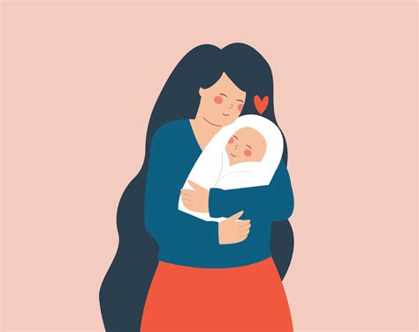 young mother holding  newborn baby  love  care mom embraces