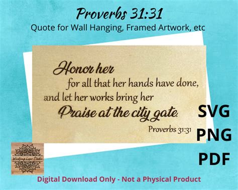 Proverbs 31:31 Quote SVG, PDF, PNG, Clipart, Cut File, Glowforge Tested ...