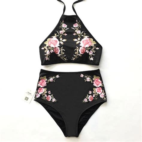 Cupshe Flower Field Halter Bikini Set Bathing Suits Swimwear