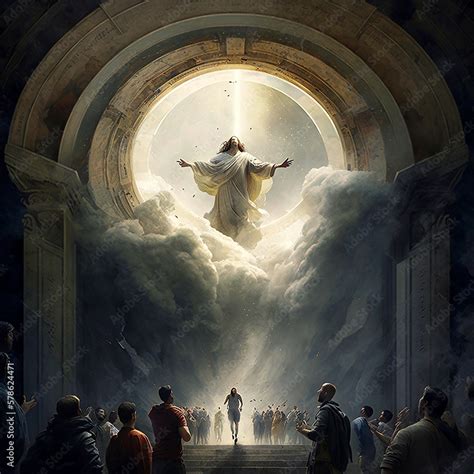 The Ascension of Jesus Christ. AI generativ. Stock Illustration | Adobe ...