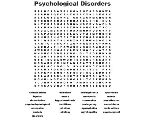 Free Printable Mental Health Word Search Pdf