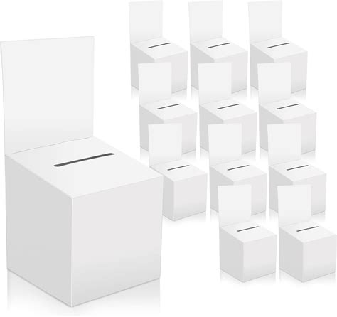 White Raffle Ticket Box Donation Collection Ballot Box