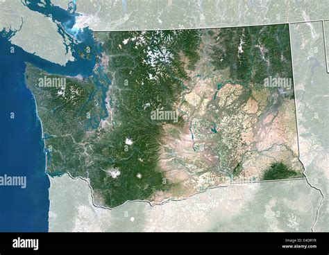 Satellite Maps Washington State - Tourist Map Of English