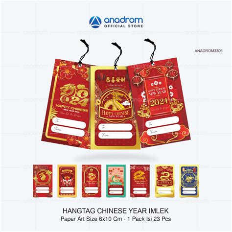 Jual Hang Tag Imlek I Hangtag Kartu Ucapan Chinese New Year I Hangtag Imlek Shio Dragon