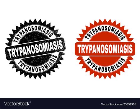 Trypanosomiasis Black Rosette Seal With Unclean Vector Image