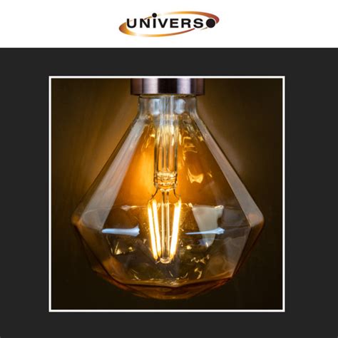 Lampadina LED E27 4W Diamante Filament Ambrata Universo