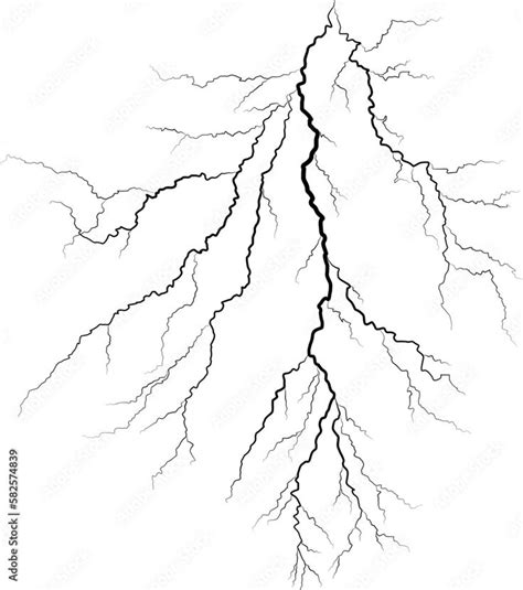 A Lightning Bolt Drawing On A White Background