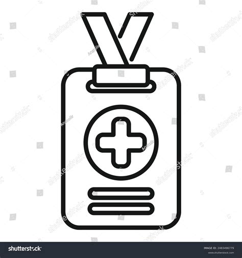 Medical Id Card Icon Outline Vector Stock Vector (Royalty Free) 2483496779 | Shutterstock
