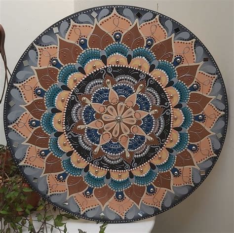 mandala pintada a mão em MDF 50x50 cm Elo7 Produtos Especiais