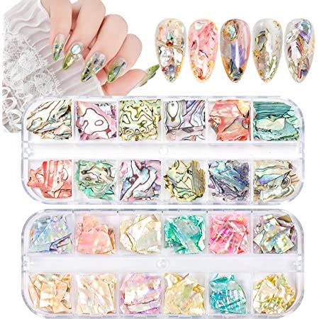 Amazon Colorful Irregular Seashell Slices D Nail Art Flakes