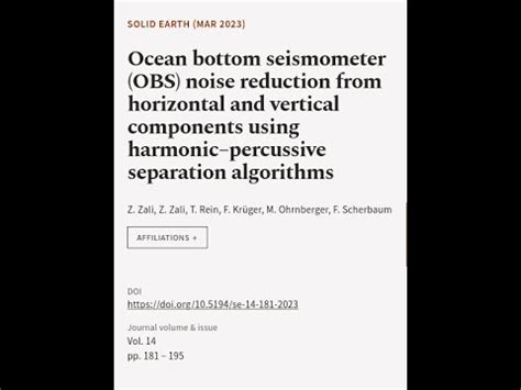 Ocean Bottom Seismometer OBS Noise Reduction From Horizontal And