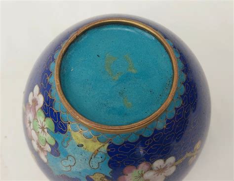 Blue Floral Chinese Cloisonne Ginger Jar Sally Antiques