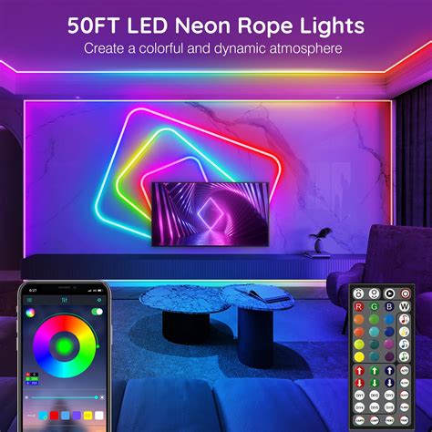 Ailbton Led Neon Rope Lights Ft Control With App Remote Flexible Led