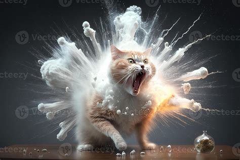 Cat exploding during a scientific experiment illustration 23957565 Stock Photo at Vecteezy