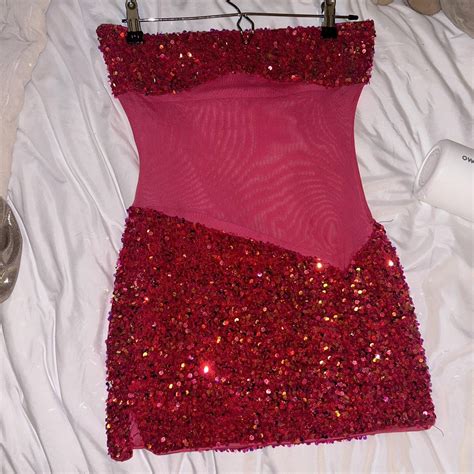 Mini Sequin Dress Hot Pink Only Wore Once In Vegas Depop