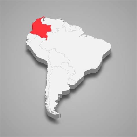 Premium Vector Colombia Country Location Within South America 3d Map