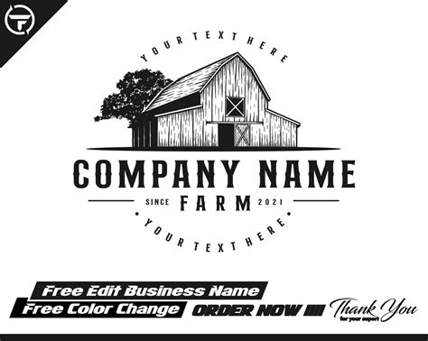 Barn Logo Barn Vector Logo Template Farm Logo Vector Illustration - Etsy