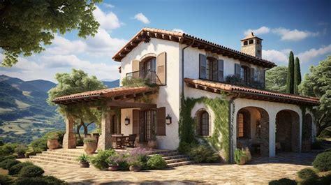 Premium Photo Mediterranean House With Terra Cotta Roof