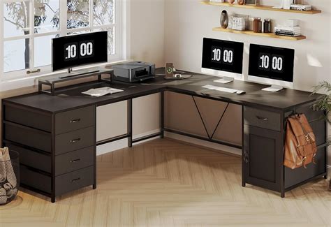 Amazon Sedeta L Shaped Desk Computer Desk With Drawer