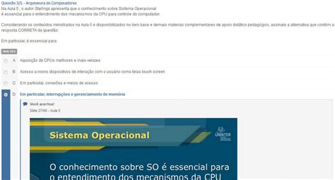 Arquitetura De Computadores Apol Uninter Sistemas Operacionais I