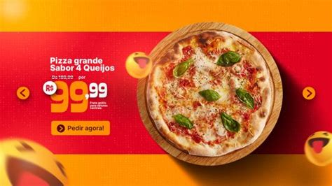 Banner Pizza Grande Sabor 4 Queijos Campanha Publicitária Pizzaria