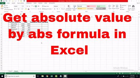 Use Abs Formula Or Function And Get Absolute Value In Excel Bangla