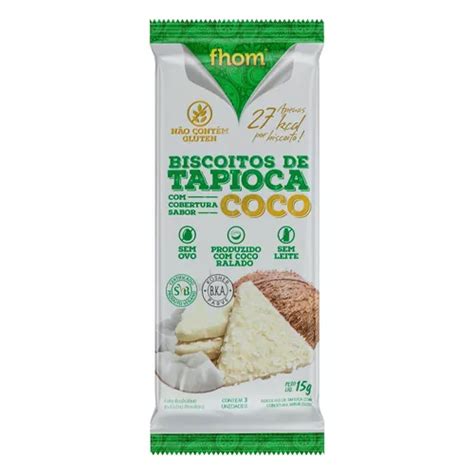 Biscoito De Tapioca Cobertura Coco Fhom Pacote G Unidades