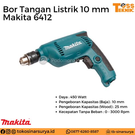 Makita 6412 Bor Tangan Listrik 10 Mm Toko Toss